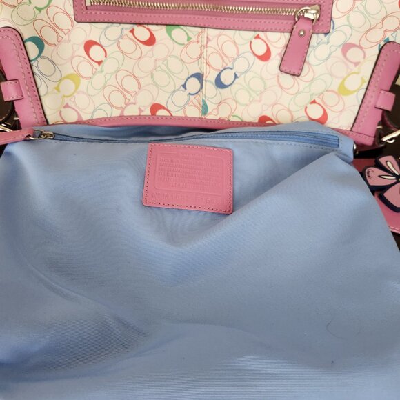 Nwot Coach Heritage Chelsea Signature Multi-Colored Shoulder Bag - Picture 16 of 16